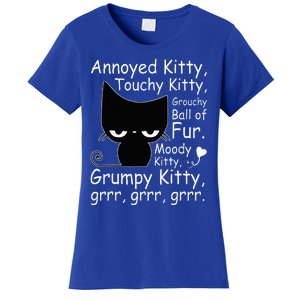 Angry Cat Kitten Lover Funny Attitude Fur Pet Owner Women's T-Shirt