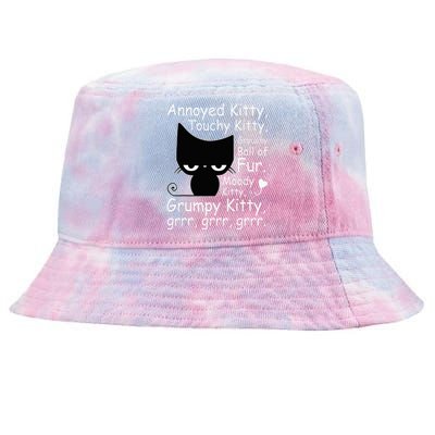 Angry Cat Kitten Lover Funny Attitude Fur Pet Owner Tie-Dyed Bucket Hat