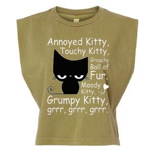 Angry Cat Kitten Lover Funny Attitude Fur Pet Owner Garment-Dyed Women's Muscle Tee