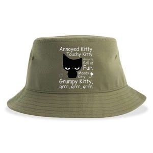 Angry Cat Kitten Lover Funny Attitude Fur Pet Owner Sustainable Bucket Hat