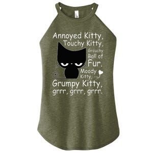 Angry Cat Kitten Lover Funny Attitude Fur Pet Owner Women's Perfect Tri Rocker Tank