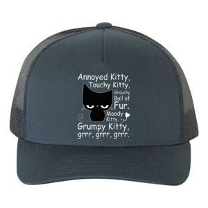 Angry Cat Kitten Lover Funny Attitude Fur Pet Owner Yupoong Adult 5-Panel Trucker Hat