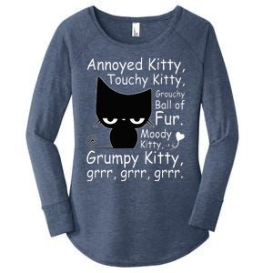 Angry Cat Kitten Lover Funny Attitude Fur Pet Owner Women's Perfect Tri Tunic Long Sleeve Shirt