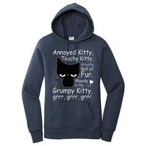 Angry Cat Kitten Lover Funny Attitude Fur Pet Owner Women's Pullover Hoodie