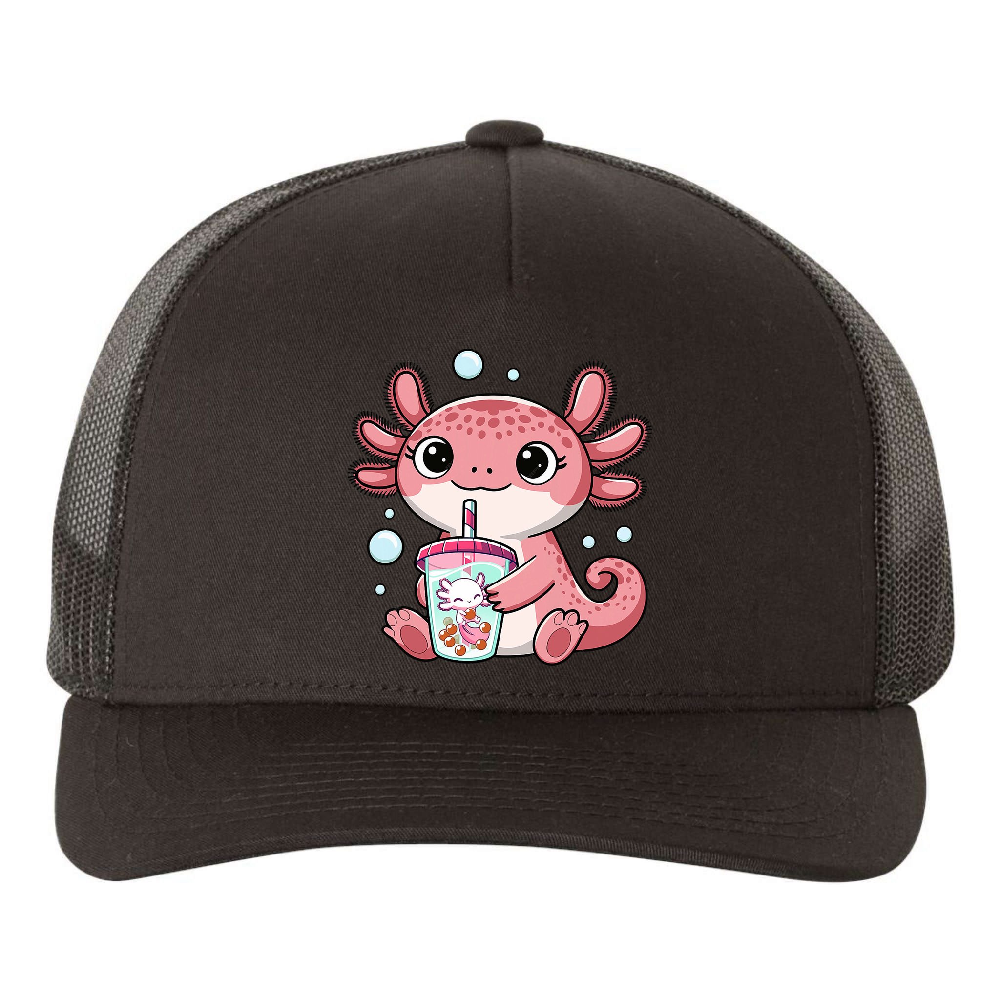 Axolotl Cute Kawaii Anime Boba Tea Yupoong Adult 5-Panel Trucker Hat