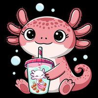 Axolotl Cute Kawaii Anime Boba Tea Tall Long Sleeve T-Shirt