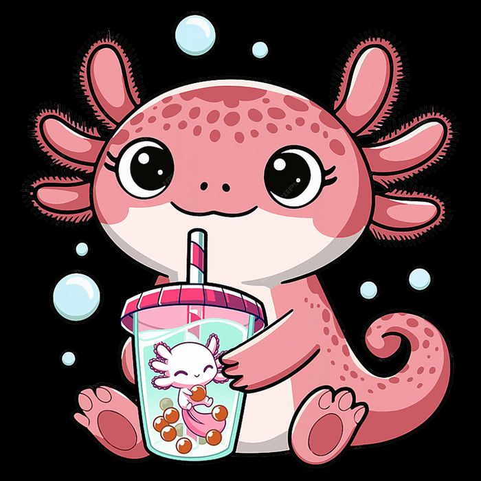 Axolotl Cute Kawaii Anime Boba Tea Tall Long Sleeve T-Shirt