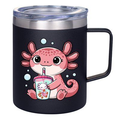 Axolotl Cute Kawaii Anime Boba Tea 12oz Stainless Steel Coffee Mug