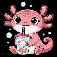 Axolotl Cute Kawaii Anime Boba Tea Premium T-Shirt