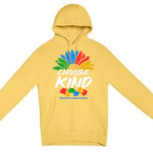 Autismn Choose Kind Autism Awareness Gift Premium Pullover Hoodie