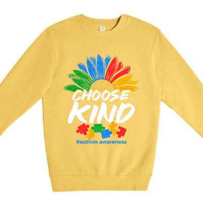 Autismn Choose Kind Autism Awareness Gift Premium Crewneck Sweatshirt