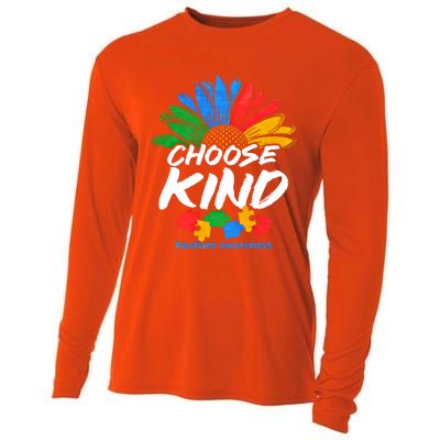 Autismn Choose Kind Autism Awareness Gift Cooling Performance Long Sleeve Crew