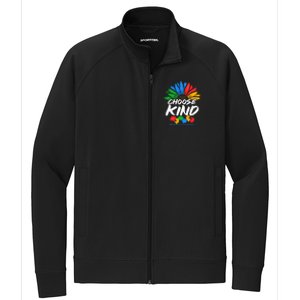 Autismn Choose Kind Autism Awareness Gift Stretch Full-Zip Cadet Jacket