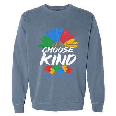 Autismn Choose Kind Autism Awareness Gift Garment-Dyed Sweatshirt