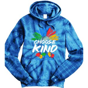 Autismn Choose Kind Autism Awareness Gift Tie Dye Hoodie