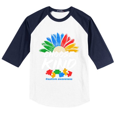 Autismn Choose Kind Autism Awareness Gift Baseball Sleeve Shirt