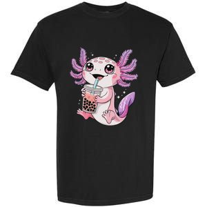 Axolotl Cute Kawaii Anime Boba Tea Garment-Dyed Heavyweight T-Shirt