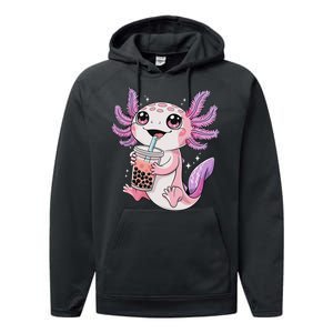 Axolotl Cute Kawaii Anime Boba Tea Performance Fleece Hoodie