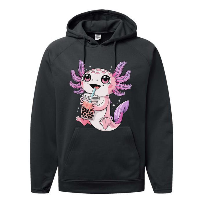 Axolotl Cute Kawaii Anime Boba Tea Performance Fleece Hoodie