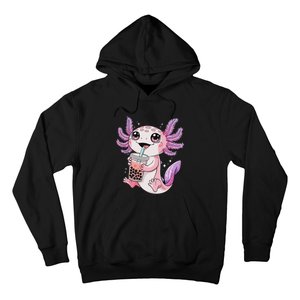 Axolotl Cute Kawaii Anime Boba Tea Hoodie