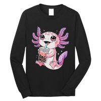 Axolotl Cute Kawaii Anime Boba Tea Long Sleeve Shirt