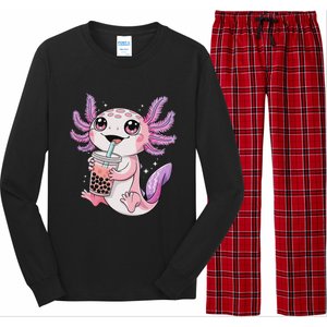 Axolotl Cute Kawaii Anime Boba Tea Long Sleeve Pajama Set