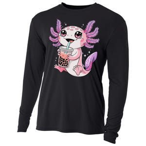 Axolotl Cute Kawaii Anime Boba Tea Cooling Performance Long Sleeve Crew