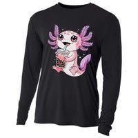 Axolotl Cute Kawaii Anime Boba Tea Cooling Performance Long Sleeve Crew