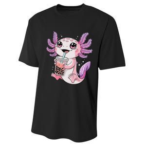 Axolotl Cute Kawaii Anime Boba Tea Performance Sprint T-Shirt