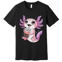 Axolotl Cute Kawaii Anime Boba Tea Premium T-Shirt