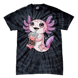 Axolotl Cute Kawaii Anime Boba Tea Tie-Dye T-Shirt