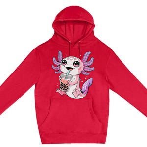 Axolotl Cute Kawaii Anime Boba Tea Premium Pullover Hoodie