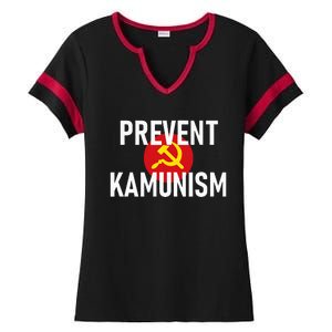 Anti Communist Kamala Harris Prevent Kamunism Ladies Halftime Notch Neck Tee