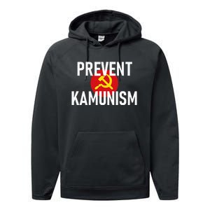 Anti Communist Kamala Harris Prevent Kamunism Performance Fleece Hoodie