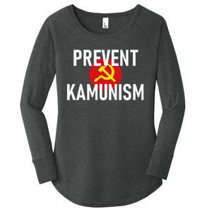 Anti Communist Kamala Harris Prevent Kamunism Women's Perfect Tri Tunic Long Sleeve Shirt