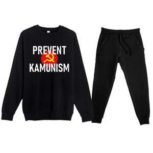 Anti Communist Kamala Harris Prevent Kamunism Premium Crewneck Sweatsuit Set