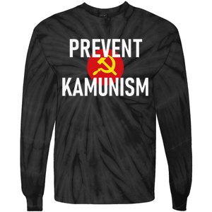 Anti Communist Kamala Harris Prevent Kamunism Tie-Dye Long Sleeve Shirt