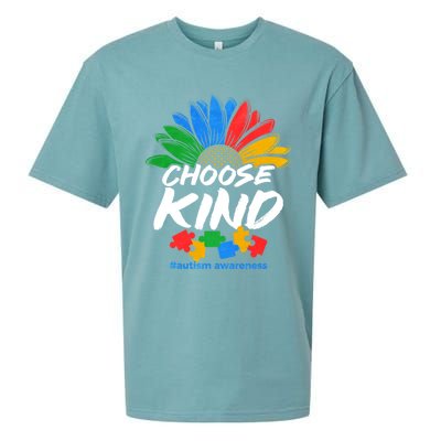 Autismn Choose Kind Autism Awareness Gift Sueded Cloud Jersey T-Shirt