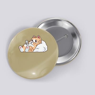 Adorable Cat Kitty Lounging With Its Phone Scroll And Chill Button