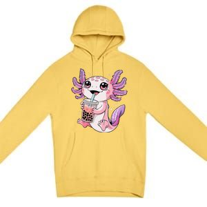 Axolotl Cute Kawaii Anime Boba Tea Gift Premium Pullover Hoodie