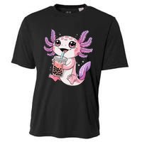 Axolotl Cute Kawaii Anime Boba Tea Gift Cooling Performance Crew T-Shirt