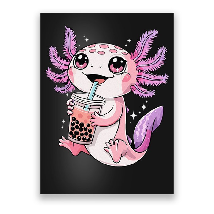 Axolotl Cute Kawaii Anime Boba Tea Gift Poster