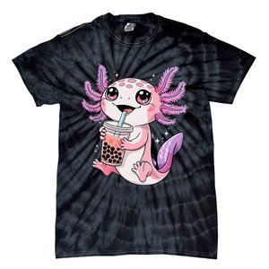 Axolotl Cute Kawaii Anime Boba Tea Gift Tie-Dye T-Shirt