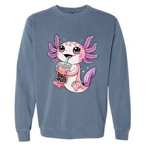 Axolotl Cute Kawaii Anime Boba Tea Gift Garment-Dyed Sweatshirt