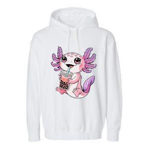 Axolotl Cute Kawaii Anime Boba Tea Gift Garment-Dyed Fleece Hoodie