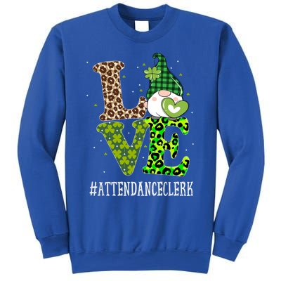 Attendance Clerk Love St Patricks Day Gnome Leopard Funny Gift Sweatshirt