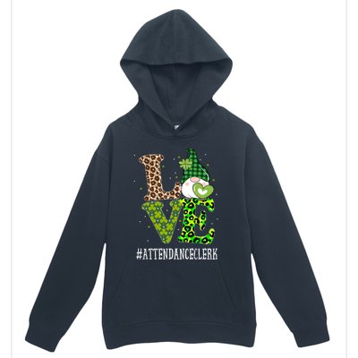 Attendance Clerk Love St Patricks Day Gnome Leopard Funny Gift Urban Pullover Hoodie