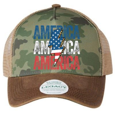 America Cheetah Leopard Lightning Bolt 4th Of July Legacy Tie Dye Trucker Hat