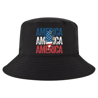 America Cheetah Leopard Lightning Bolt 4th Of July Cool Comfort Performance Bucket Hat