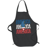 America Cheetah Leopard Lightning Bolt 4th Of July Apron